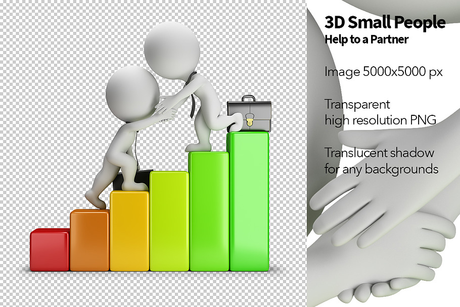 3D Small People - Help to a Partner in Illustrations - product preview 8