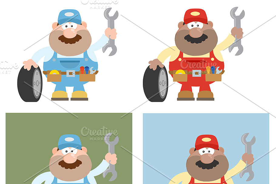 Flat Style Mechanic Collection - 9 in Illustrations - product preview 8