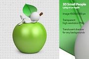 3D Small People - Lying on an Apple