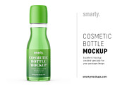 Transparent cosmetic bottle mockup