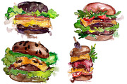Hamburger Watercolor png 