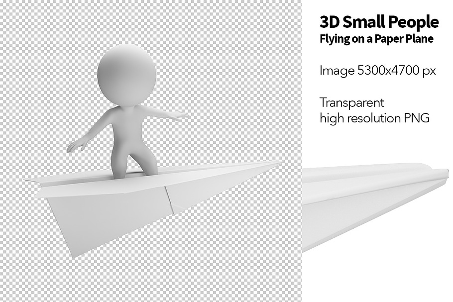 3D Small People - Paper Plane in Illustrations - product preview 8