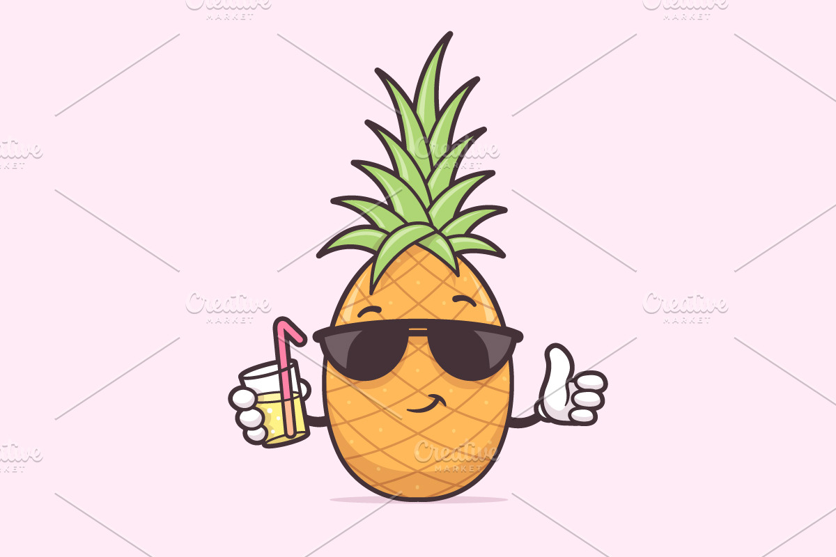 Pineapple Mascot in Illustrations - product preview 8
