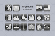 Argentina landmark icons (16x)