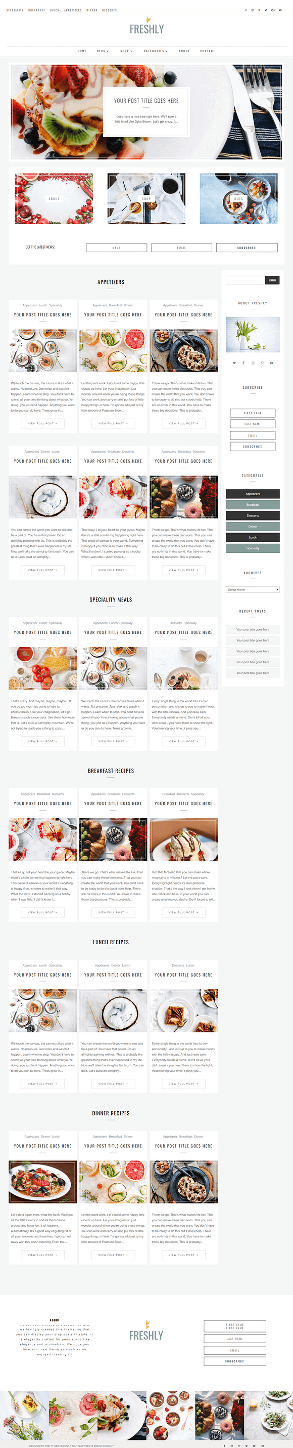 Freshly Divi Food Recipe Blog Theme in WordPress Blog Themes - product preview 1