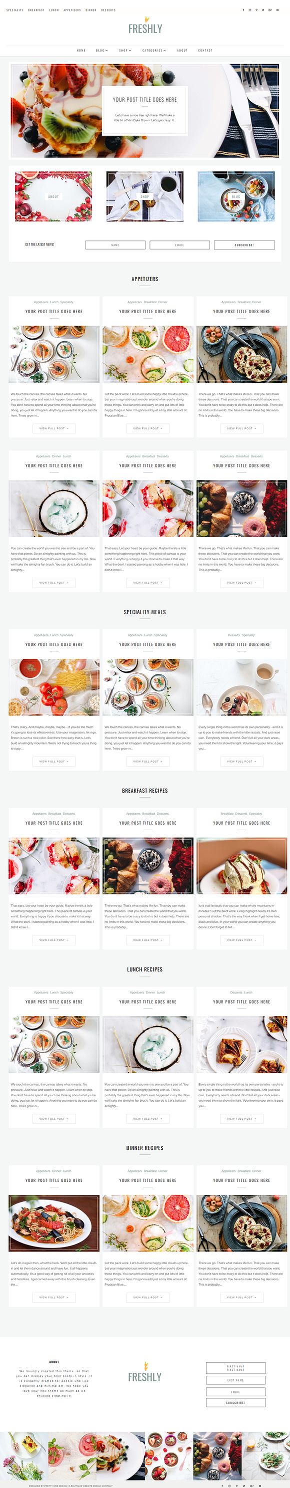 Freshly Divi Food Recipe Blog Theme in WordPress Blog Themes - product preview 2