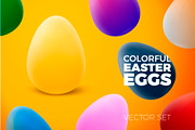 Vector 3D realistic easter eggs