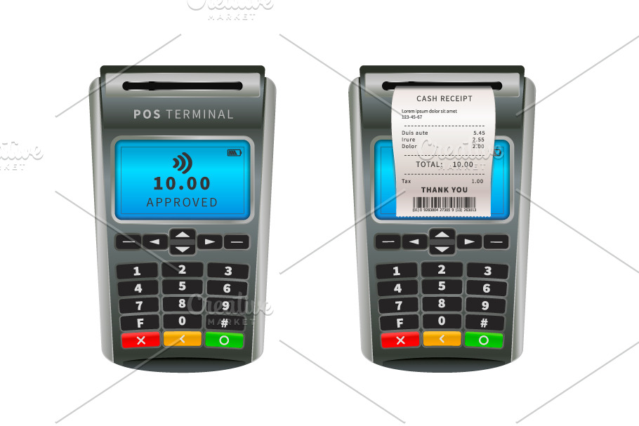 Set of realistic NFC POS terminals in Objects - product preview 8
