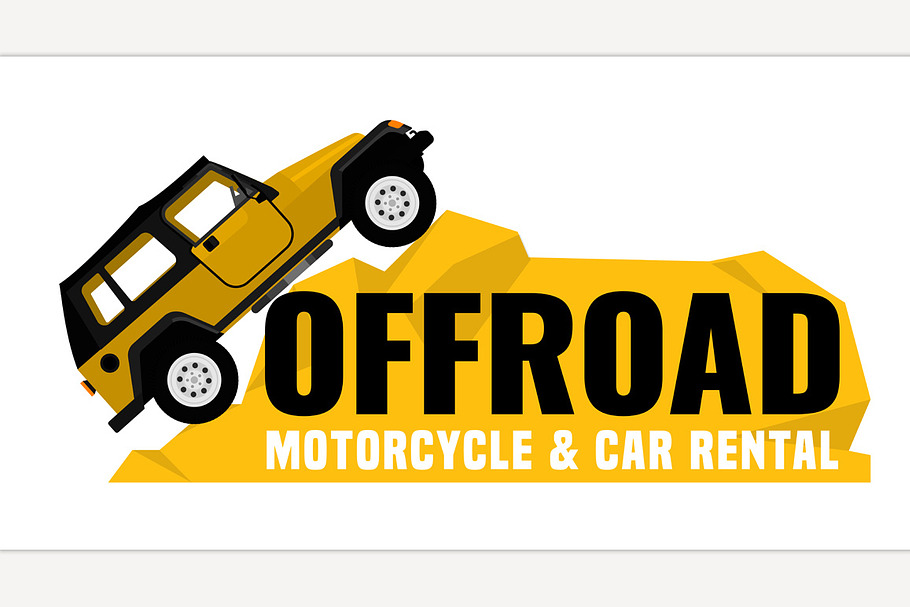 Offroad car rental banner in Illustrations - product preview 8