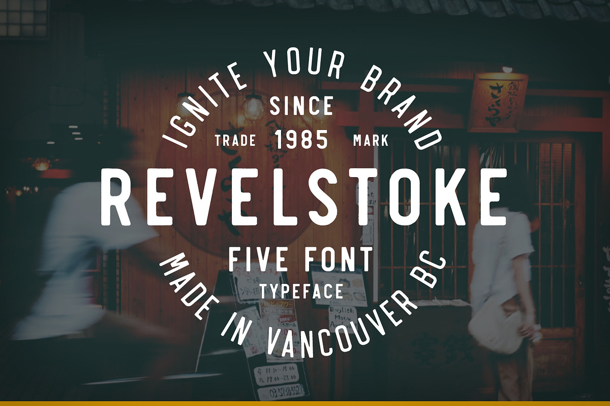 Revelstoke - 5 Font Family in Stamp Fonts - product preview 8