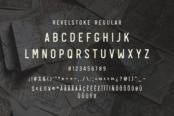 Revelstoke - 5 Font Family in Stamp Fonts - product preview 5