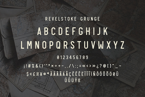 Revelstoke - 5 Font Family in Stamp Fonts - product preview 6