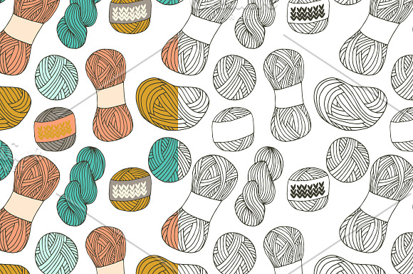 -50% OFF! Yarn balls hand drawn set in Illustrations - product preview 5