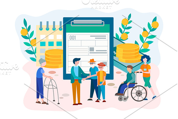 Pension savings Bank account in Illustrations - product preview 5