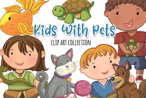 Cute Kids and Pets Collection in Illustrations - product preview 3