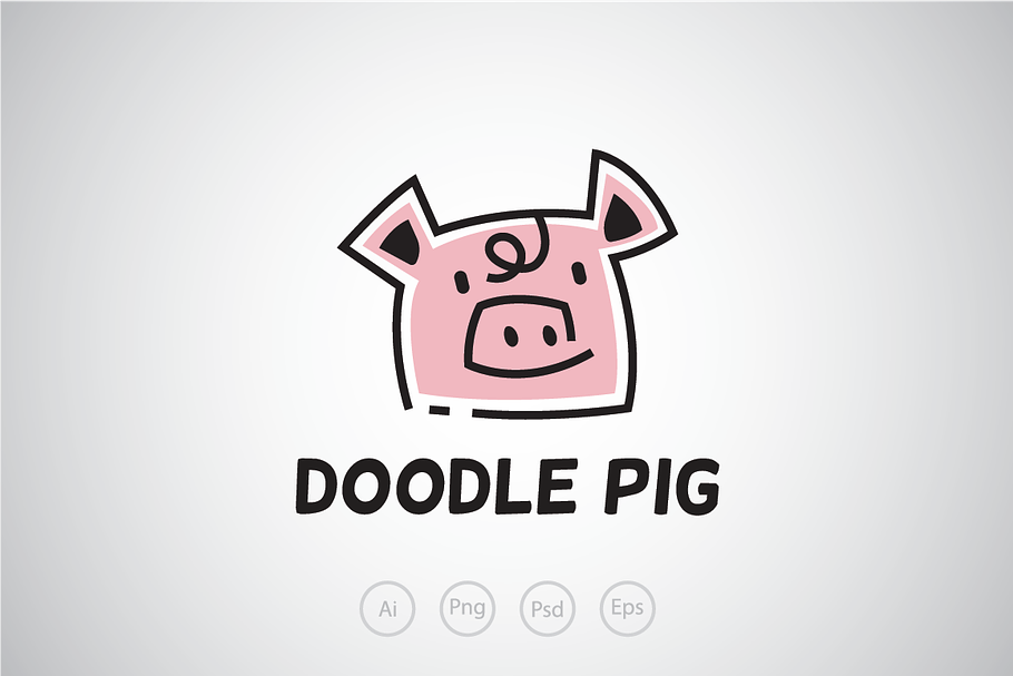 Doodle Pig Logo Template