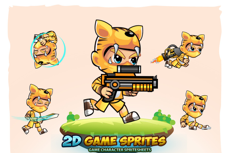 Tiger Boy 2D Game Sprites in Illustrations - product preview 8