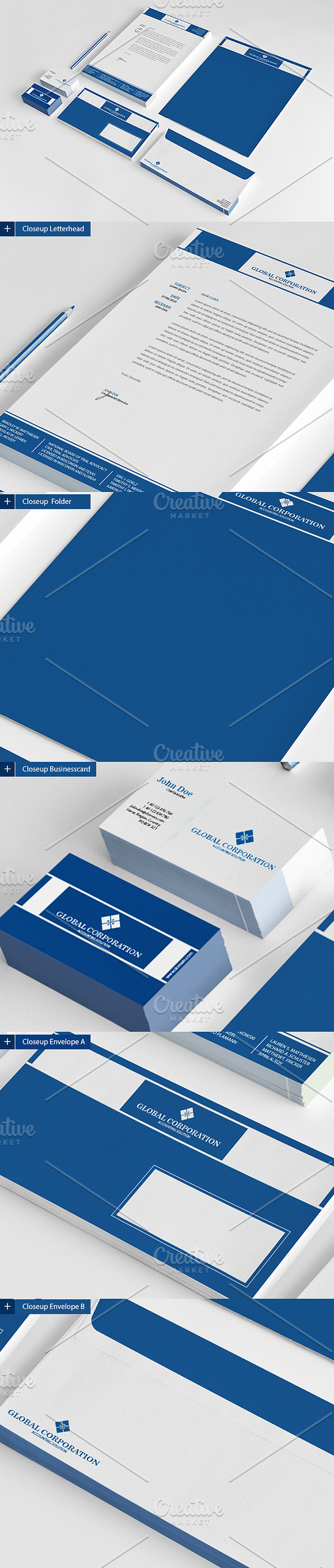 Global Corporation Stationary in Stationery Templates - product preview 1