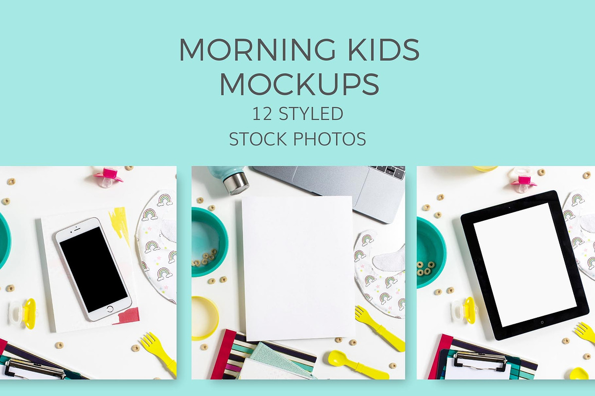 Morning Kids Mockups (12 Images) in Mobile & Web Mockups - product preview 8