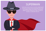 Superman Poster Man and Text Vector
