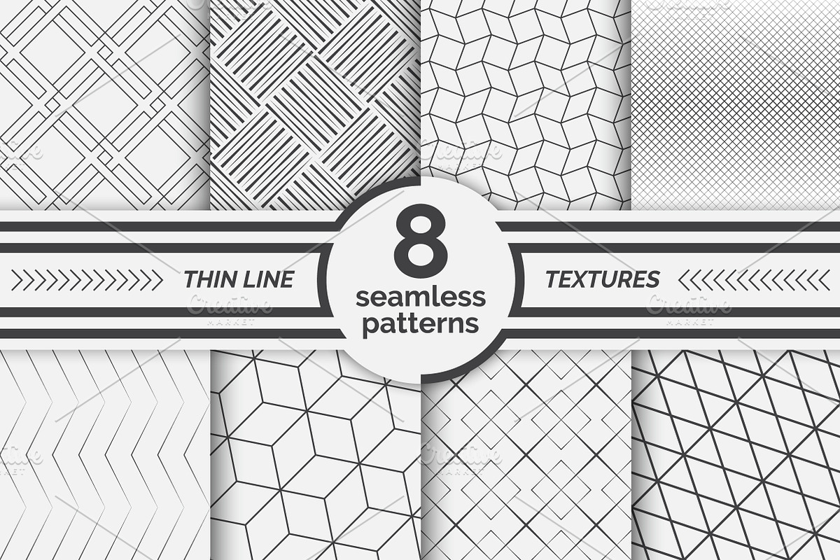 Modern linear seamless patterns in Patterns - product preview 8