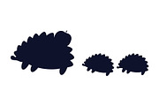 Hedgehogs , Apple Silhouette Vector