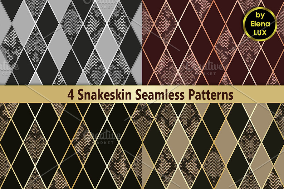 Snakeskin Seamless Patterns Set