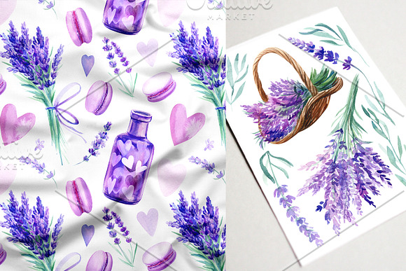 Lavender watercolor in Illustrations - product preview 2