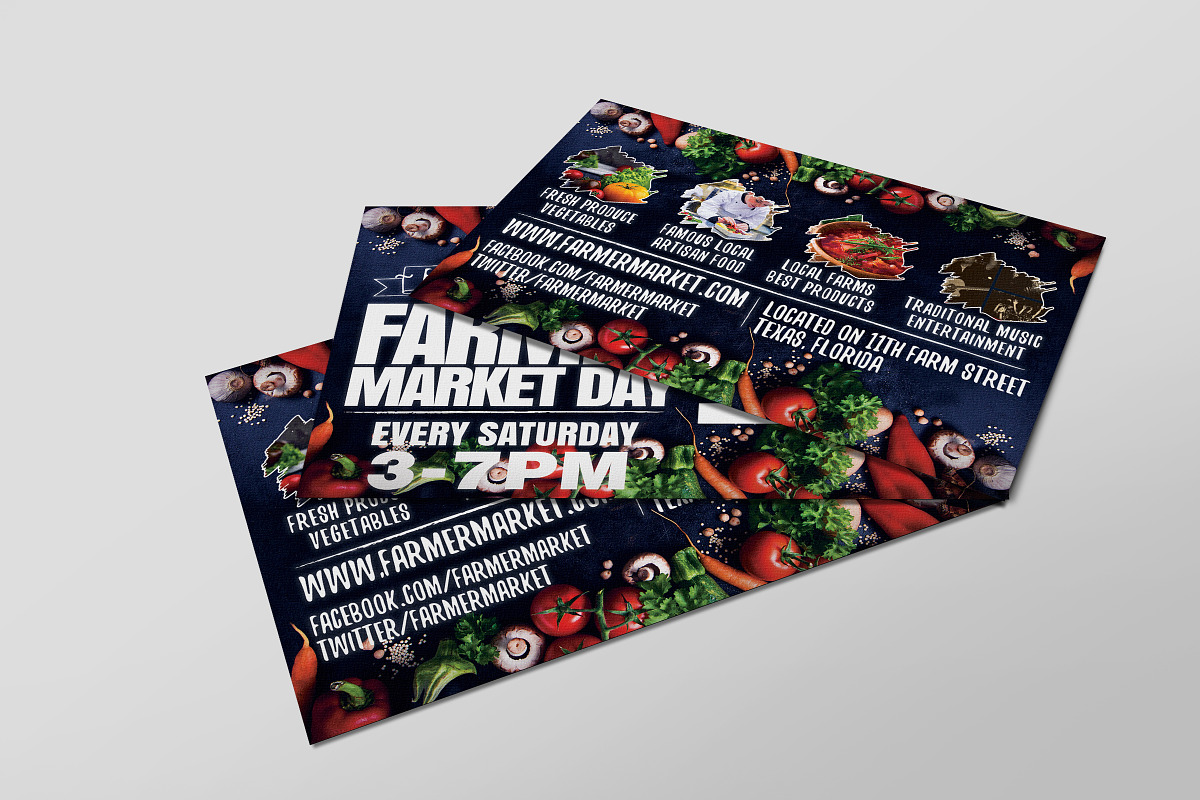 Farmer Market Day PostCard in Postcard Templates - product preview 8