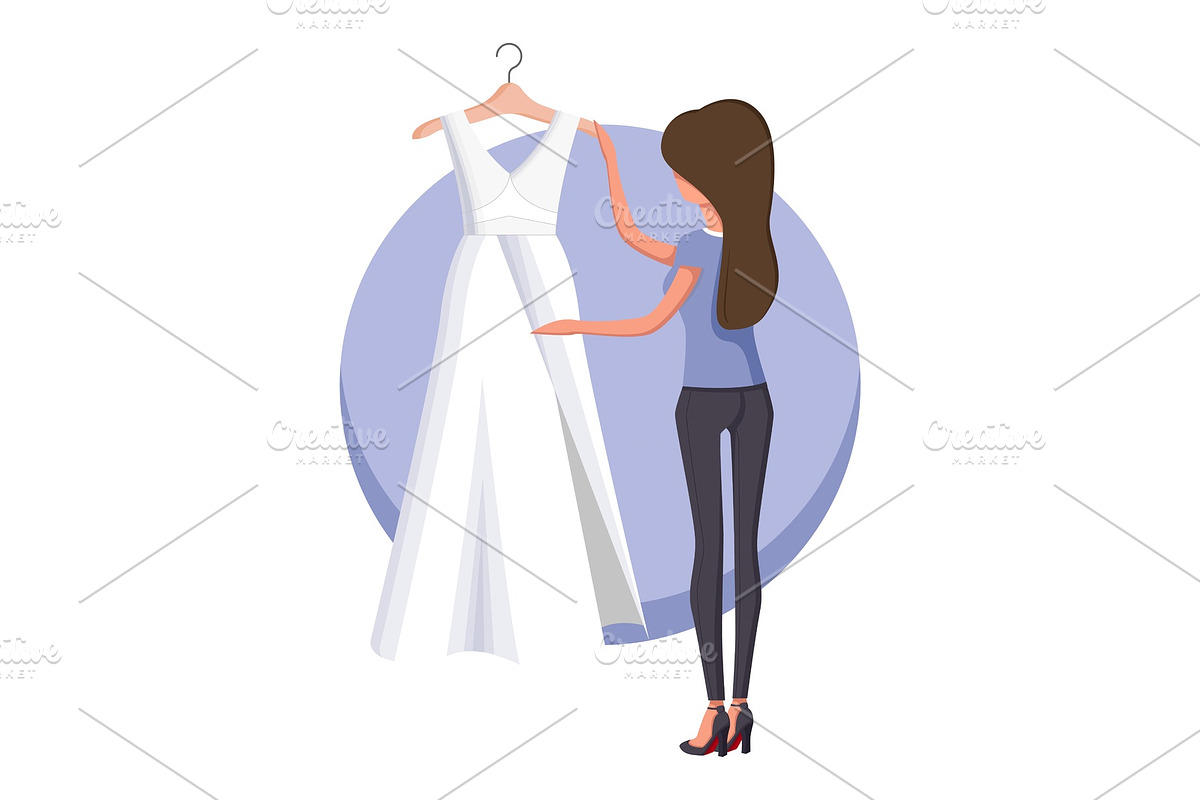 Woman and Wedding Dress Poster in Illustrations - product preview 8