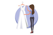 Woman and Wedding Dress Poster