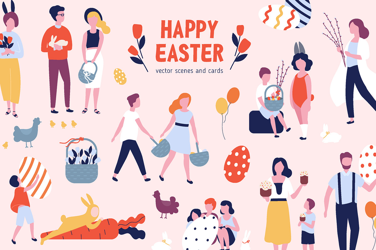 Easter scenes and cards in Illustrations - product preview 8