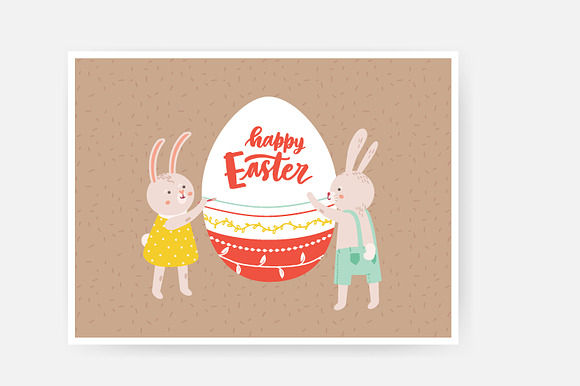 Easter rabbits scenes and cards in Illustrations - product preview 4