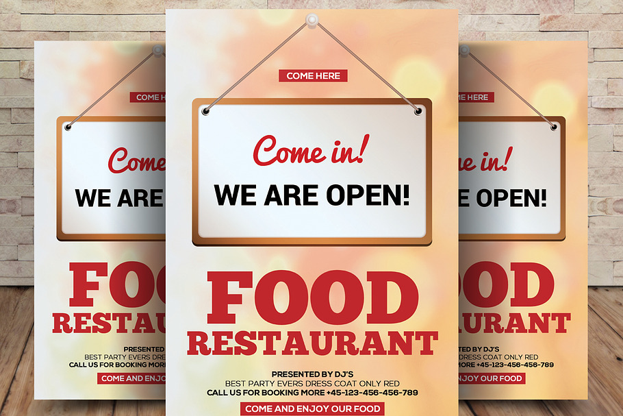 Food Restaurant Flyer Design in Flyer Templates - product preview 8