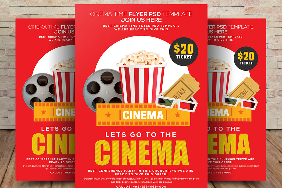 Movie Night / Movie Time Flyer in Flyer Templates - product preview 8