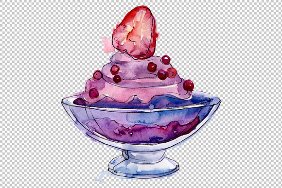 Dessert Watercolor png in Illustrations - product preview 1