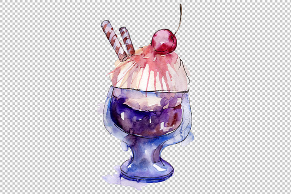 Dessert Watercolor png in Illustrations - product preview 3