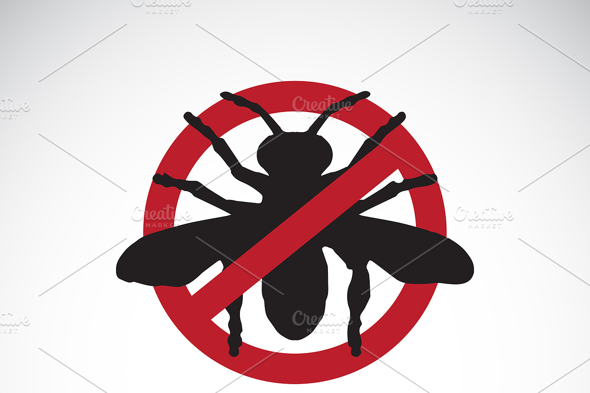 Vector of insects in red stop sign. in Icons - product preview 8