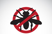 Vector of insects in red stop sign.