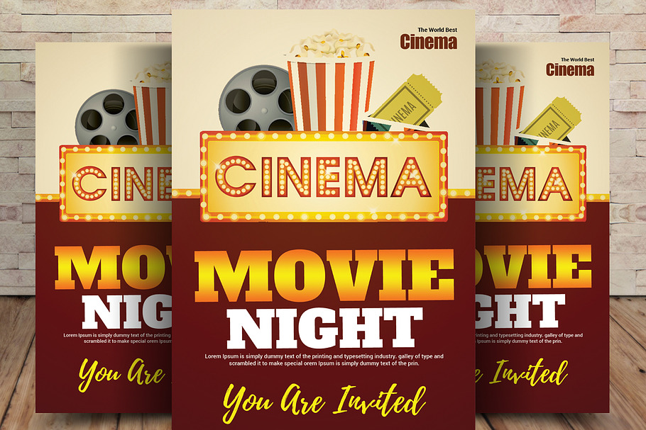 Movie Night Cinema Flyer in Flyer Templates - product preview 8