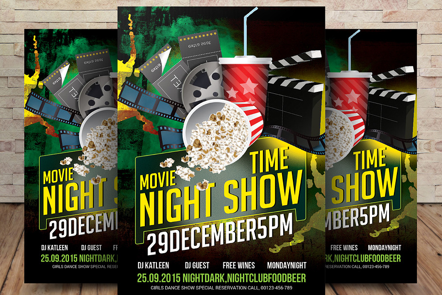 Movie Night / Movie Time Flyer in Flyer Templates - product preview 8