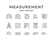 Set line icons of measurement