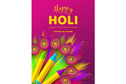 Happy Holi colorful design for