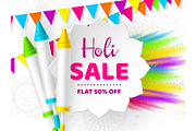 Holi sale promotional background.