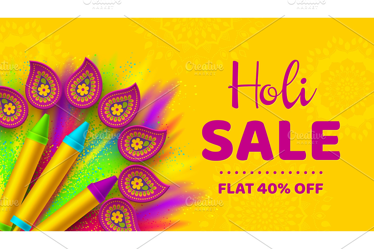 Holi sale promotional background. in Objects - product preview 8