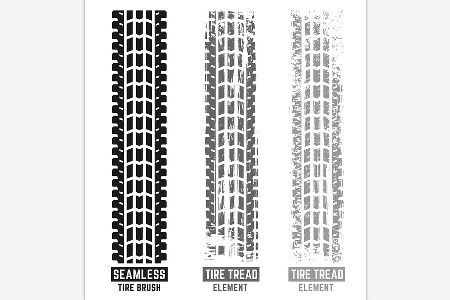 Automobile Tire Tracks Brush in Illustrations - product preview 8