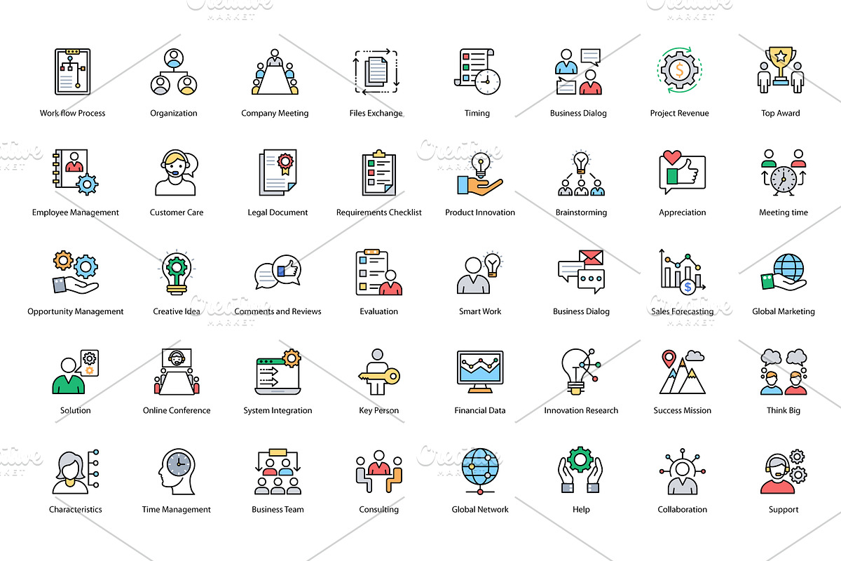 144 Business Management Icons in Icons - product preview 8