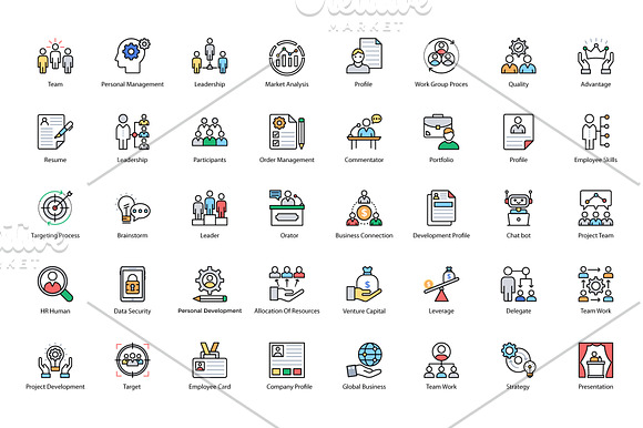 144 Business Management Icons in Icons - product preview 1