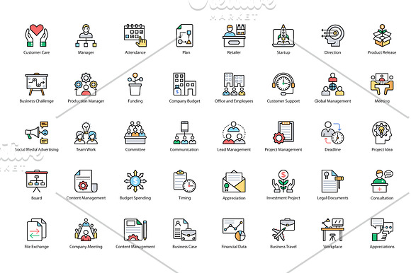 144 Business Management Icons in Icons - product preview 2