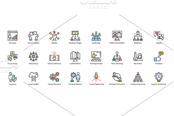 144 Business Management Icons in Icons - product preview 3